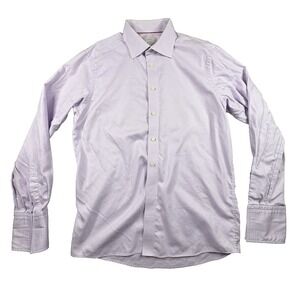 Eton Men's XL Pink Striped Dress Shirt French Cuffs Contemporary Fit LS SEE DESC